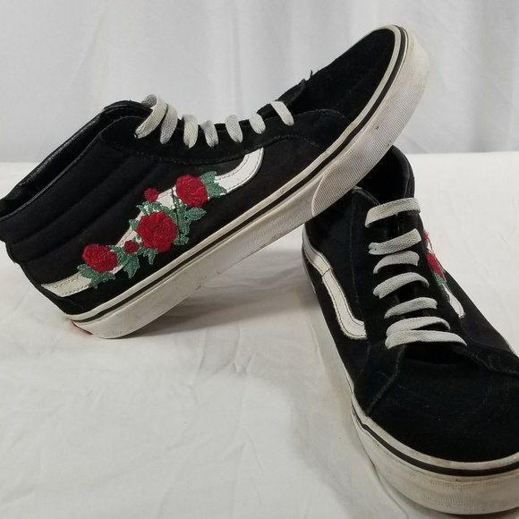 vans sk8 mid reissue rose thorns